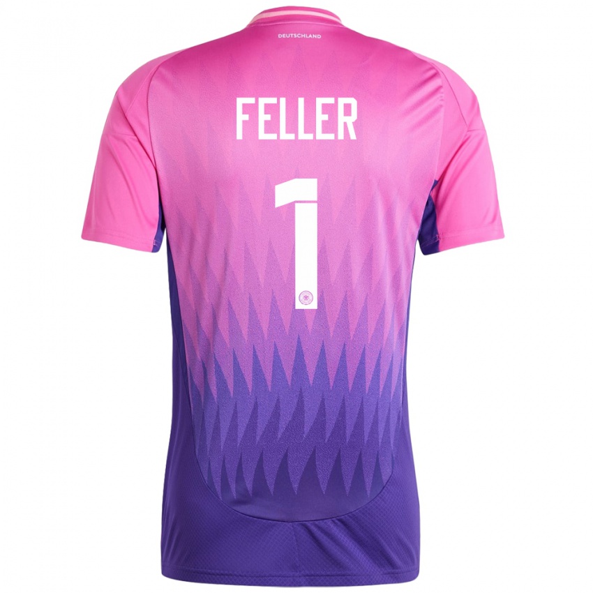 Enfant Maillot Allemagne Frank Feller #1 Rose-Mauve Tenues Extérieur 24-26 T-Shirt Suisse