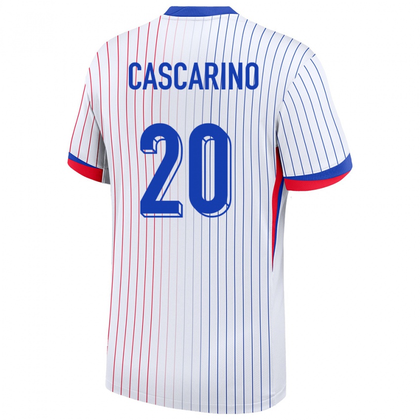 Enfant Maillot France Delphine Cascarino #20 Blanc Tenues Extérieur 24-26 T-Shirt Suisse