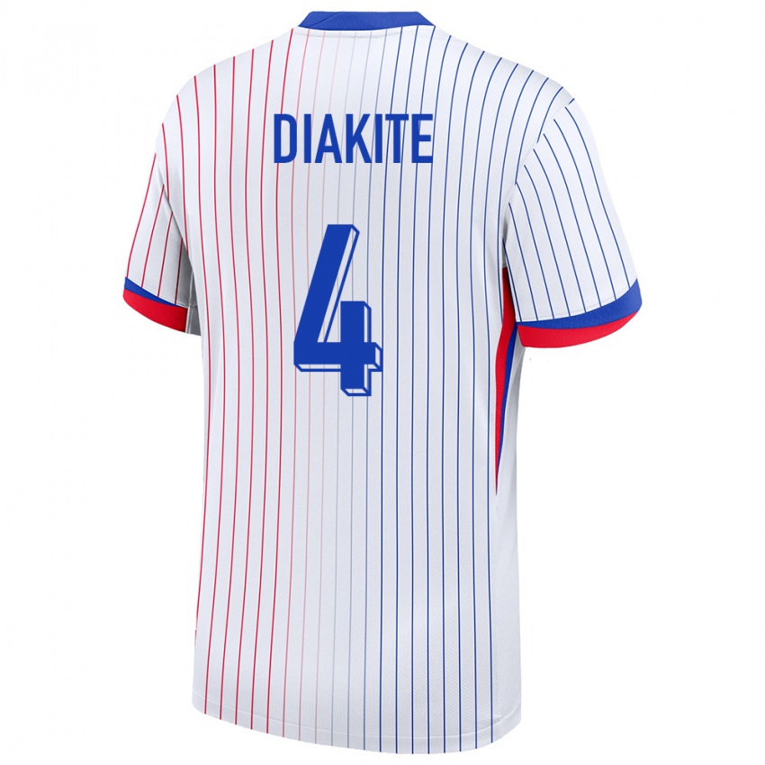 Enfant Maillot France Bafode Diakite #4 Blanc Tenues Extérieur 24-26 T-Shirt Suisse