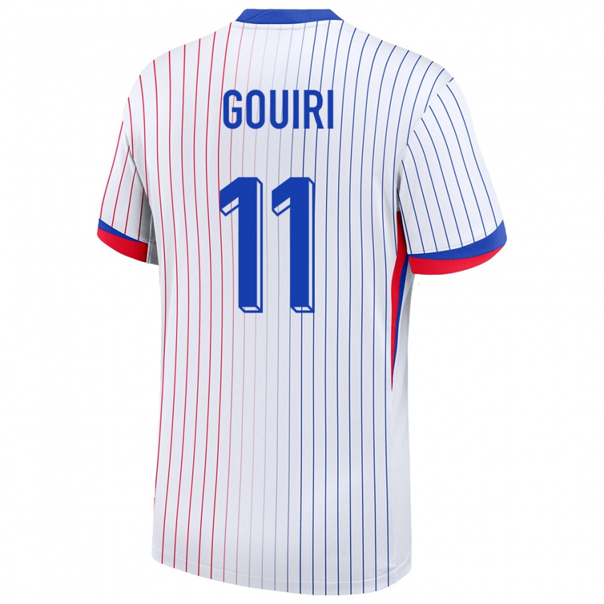 Enfant Maillot France Amine Gouiri #11 Blanc Tenues Extérieur 24-26 T-Shirt Suisse