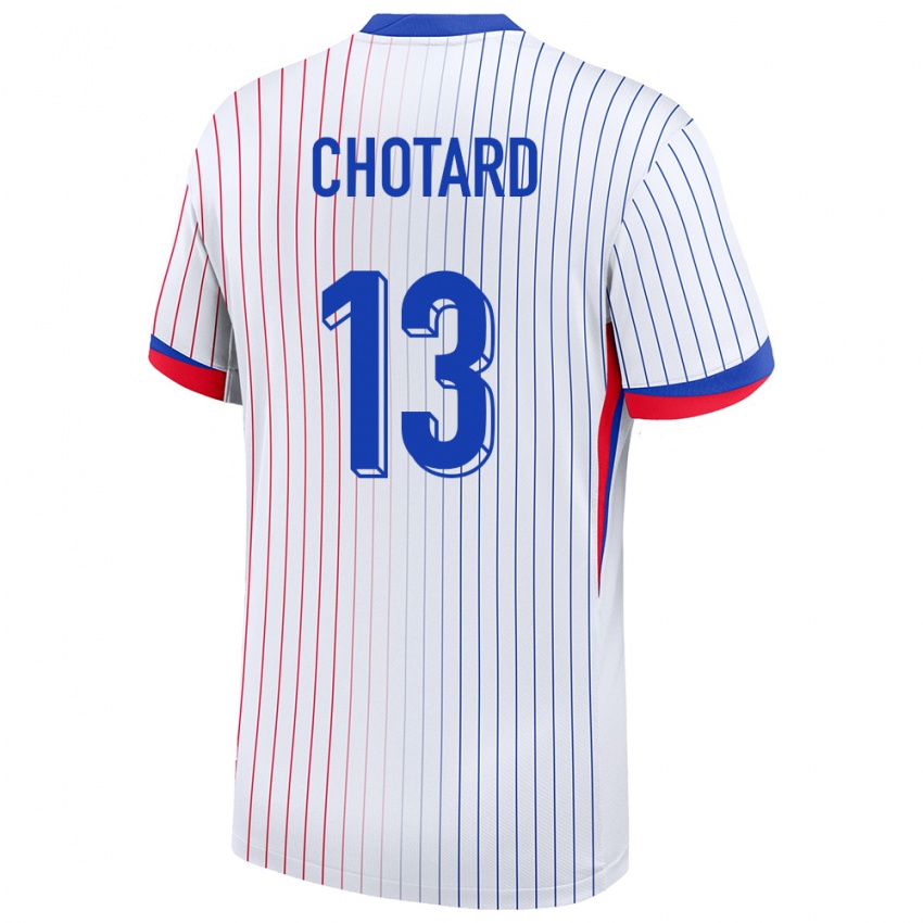 Enfant Maillot France Joris Chotard #13 Blanc Tenues Extérieur 24-26 T-Shirt Suisse