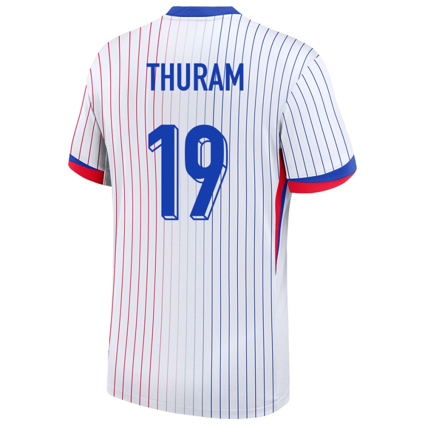 Enfant Maillot France Khephren Thuram #19 Blanc Tenues Extérieur 24-26 T-Shirt Suisse