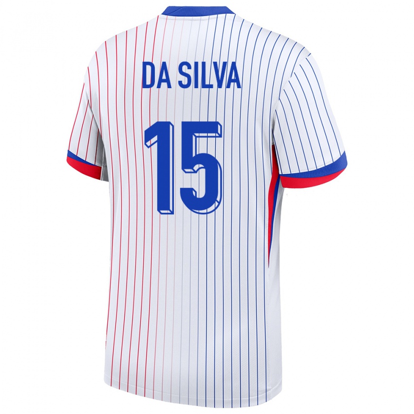 Enfant Maillot France Florent Da Silva #15 Blanc Tenues Extérieur 24-26 T-Shirt Suisse