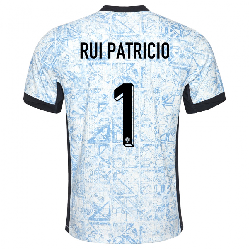 Enfant Maillot Portugal Rui Patricio #1 Bleu Crème Tenues Extérieur 24-26 T-Shirt Suisse