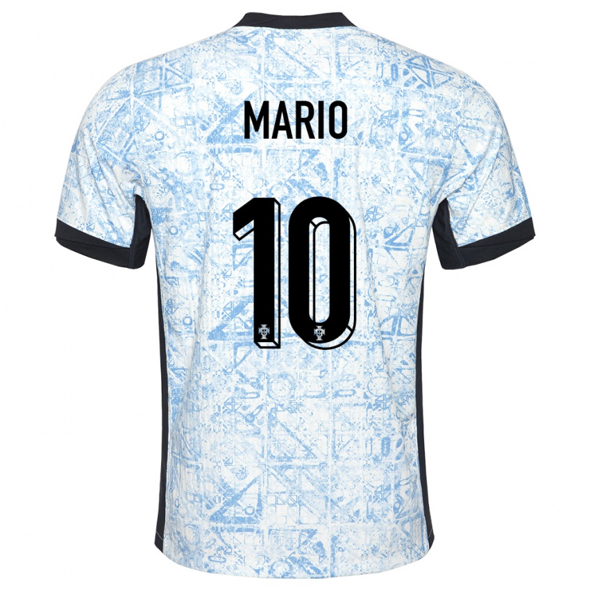 Enfant Maillot Portugal Joao Mario #10 Bleu Crème Tenues Extérieur 24-26 T-Shirt Suisse