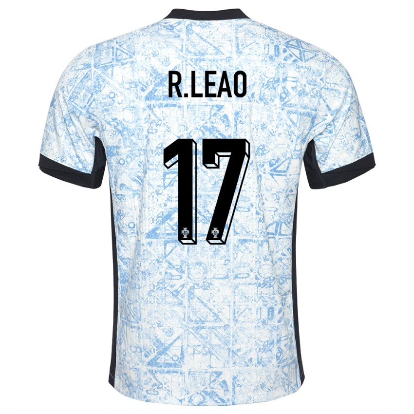 Kinder Portugal Rafael Leao #17 Cremeblau Auswärtstrikot Trikot 24-26 T-Shirt Schweiz
