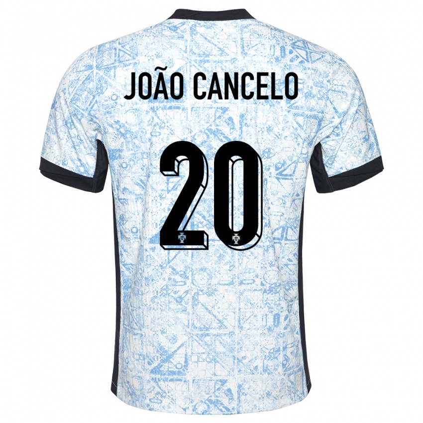 Enfant Maillot Portugal Joao Cancelo #20 Bleu Crème Tenues Extérieur 24-26 T-Shirt Suisse