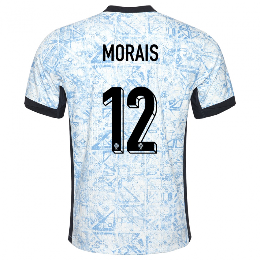 Kinder Portugal Patricia Morais #12 Cremeblau Auswärtstrikot Trikot 24-26 T-Shirt Schweiz