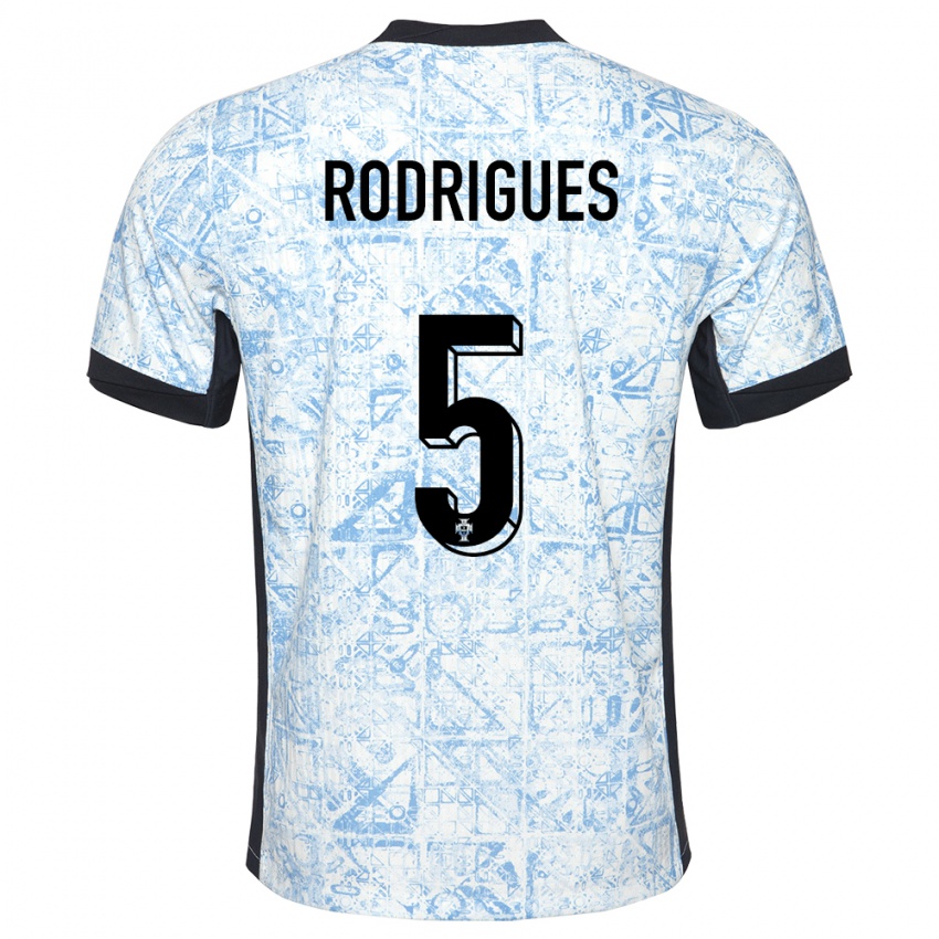 Enfant Maillot Portugal Rafael Rodrigues #5 Bleu Crème Tenues Extérieur 24-26 T-Shirt Suisse