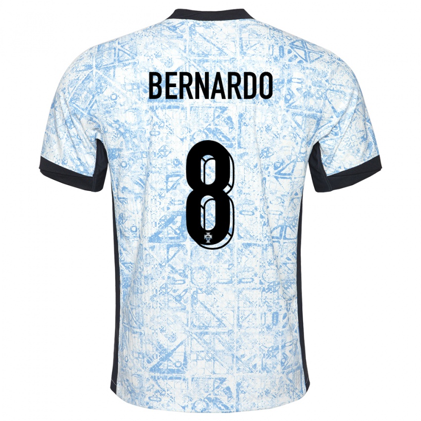 Kinder Portugal Paulo Bernardo #8 Cremeblau Auswärtstrikot Trikot 24-26 T-Shirt Schweiz