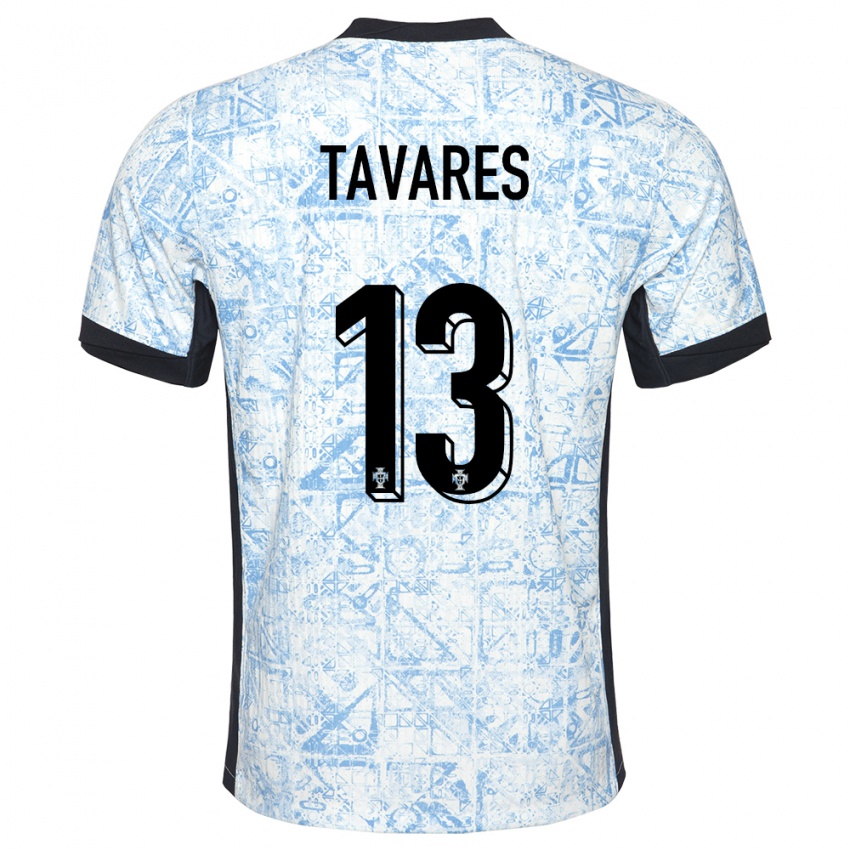 Enfant Maillot Portugal Nuno Tavares #13 Bleu Crème Tenues Extérieur 24-26 T-Shirt Suisse