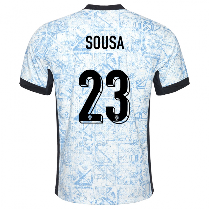 Kinder Portugal Afonso Sousa #23 Cremeblau Auswärtstrikot Trikot 24-26 T-Shirt Schweiz