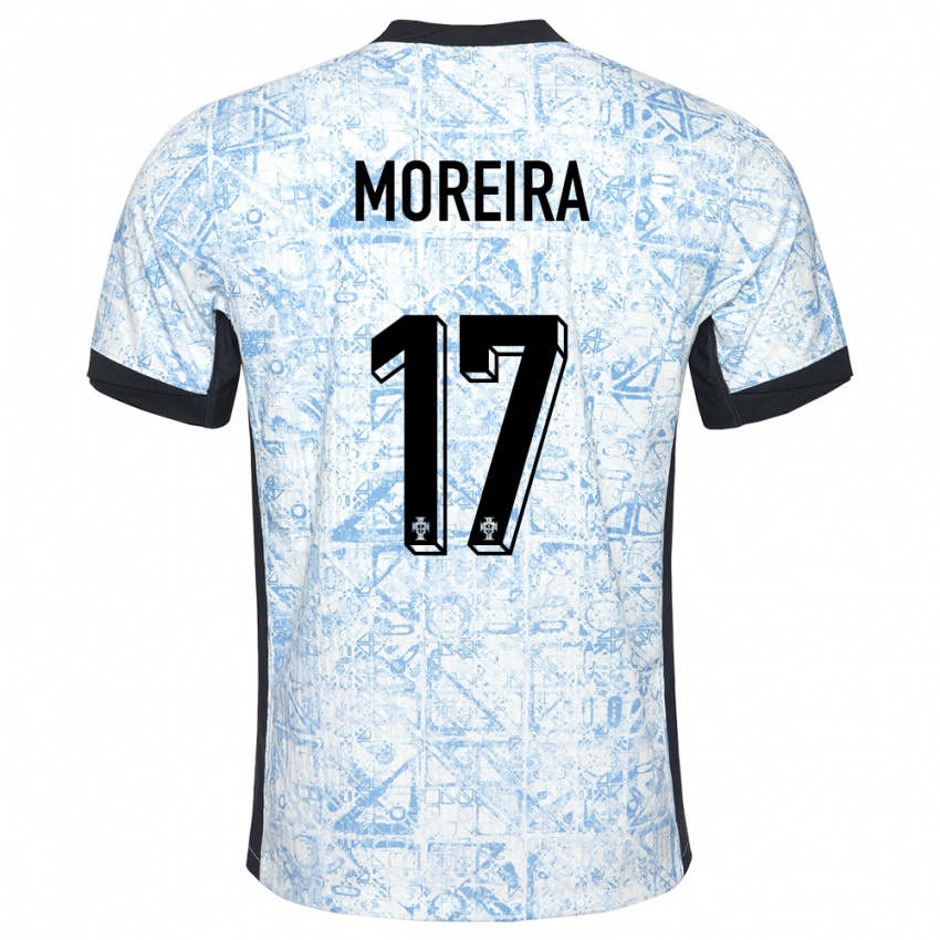 Kinder Portugal Afonso Moreira #17 Cremeblau Auswärtstrikot Trikot 24-26 T-Shirt Schweiz