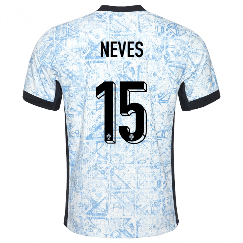 Enfant Maillot Portugal Joao Neves #15 Bleu Crème Tenues Extérieur 24-26 T-Shirt Suisse