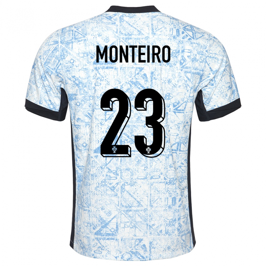 Enfant Maillot Portugal David Monteiro #23 Bleu Crème Tenues Extérieur 24-26 T-Shirt Suisse