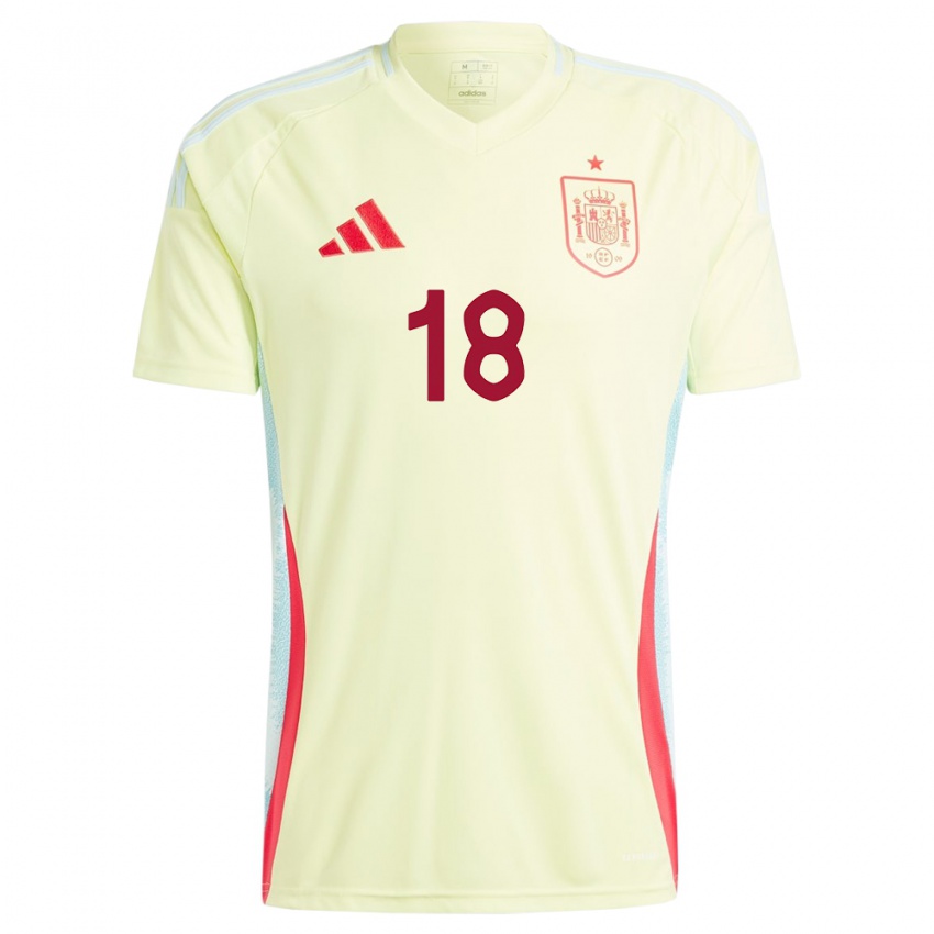 Kinder Spanien Aitana Bonmati #18 Gelb Auswärtstrikot Trikot 24-26 T-Shirt Schweiz