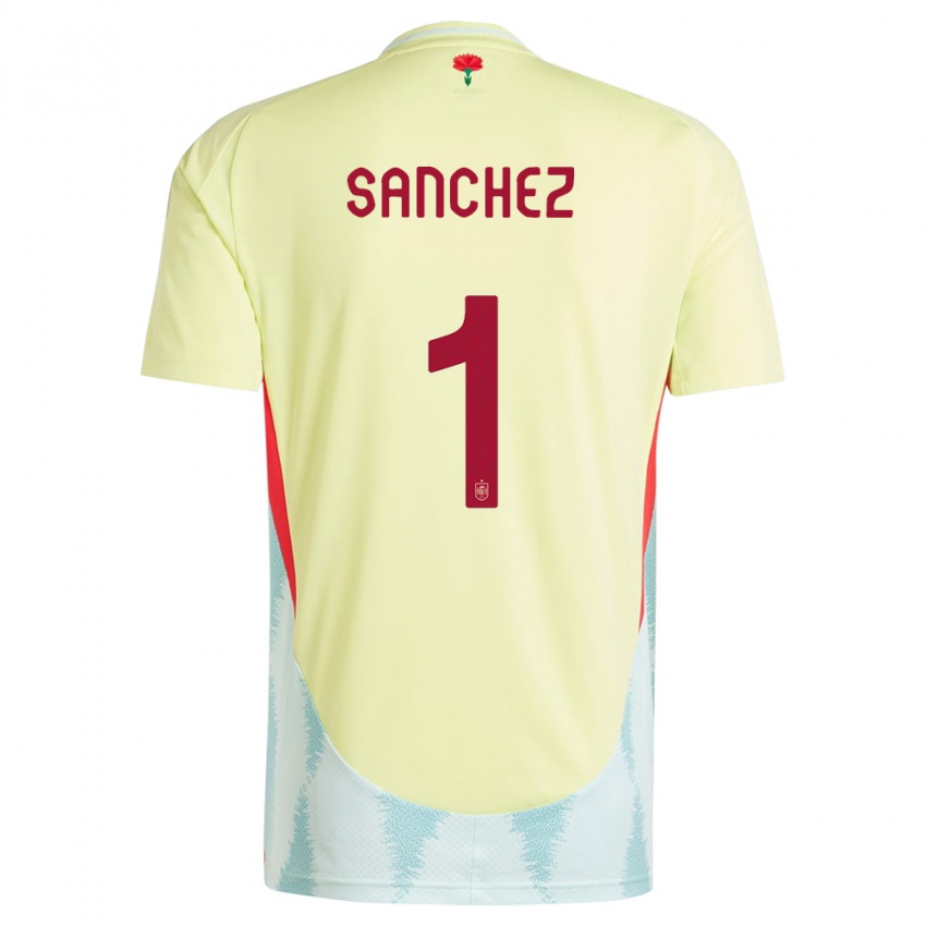 Kinder Spanien Robert Sanchez #1 Gelb Auswärtstrikot Trikot 24-26 T-Shirt Schweiz