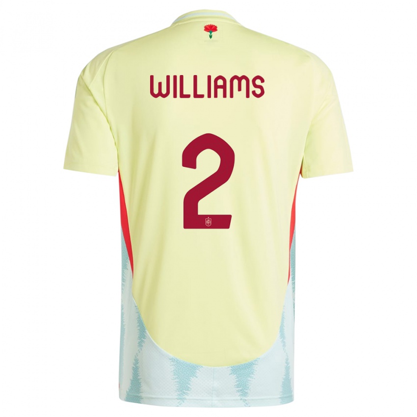 Enfant Maillot Espagne Nico Williams #2 Jaune Tenues Extérieur 24-26 T-Shirt Suisse