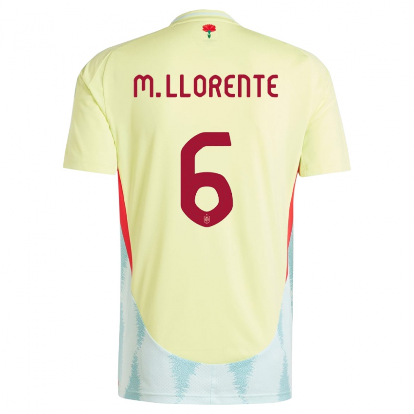 Kinder Spanien Marcos Llorente #6 Gelb Auswärtstrikot Trikot 24-26 T-Shirt Schweiz