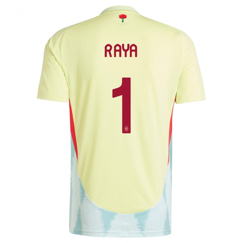 Kinder Spanien David Raya #1 Gelb Auswärtstrikot Trikot 24-26 T-Shirt Schweiz