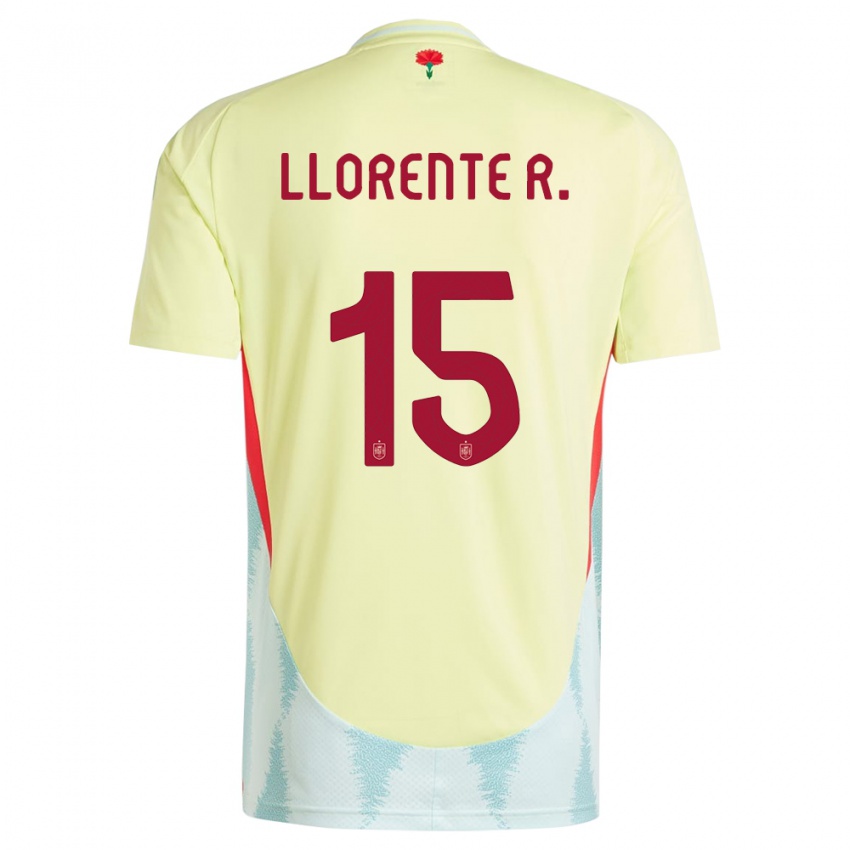 Kinder Spanien Diego Llorente #15 Gelb Auswärtstrikot Trikot 24-26 T-Shirt Schweiz