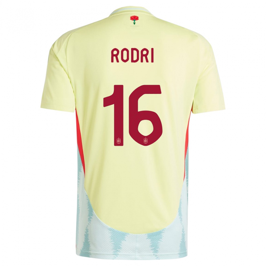 Kinder Spanien Rodri #16 Gelb Auswärtstrikot Trikot 24-26 T-Shirt Schweiz