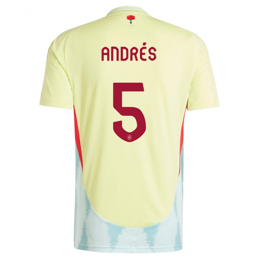 Enfant Maillot Espagne Ivana Andres #5 Jaune Tenues Extérieur 24-26 T-Shirt Suisse