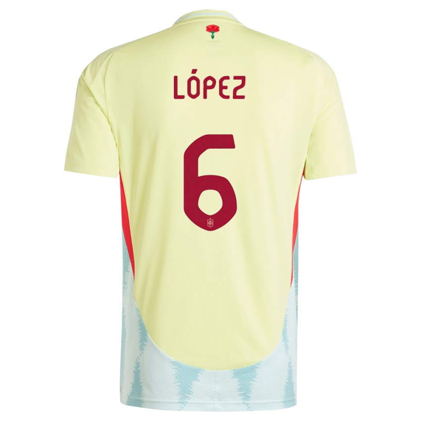 Kinder Spanien Maitane Lopez #6 Gelb Auswärtstrikot Trikot 24-26 T-Shirt Schweiz