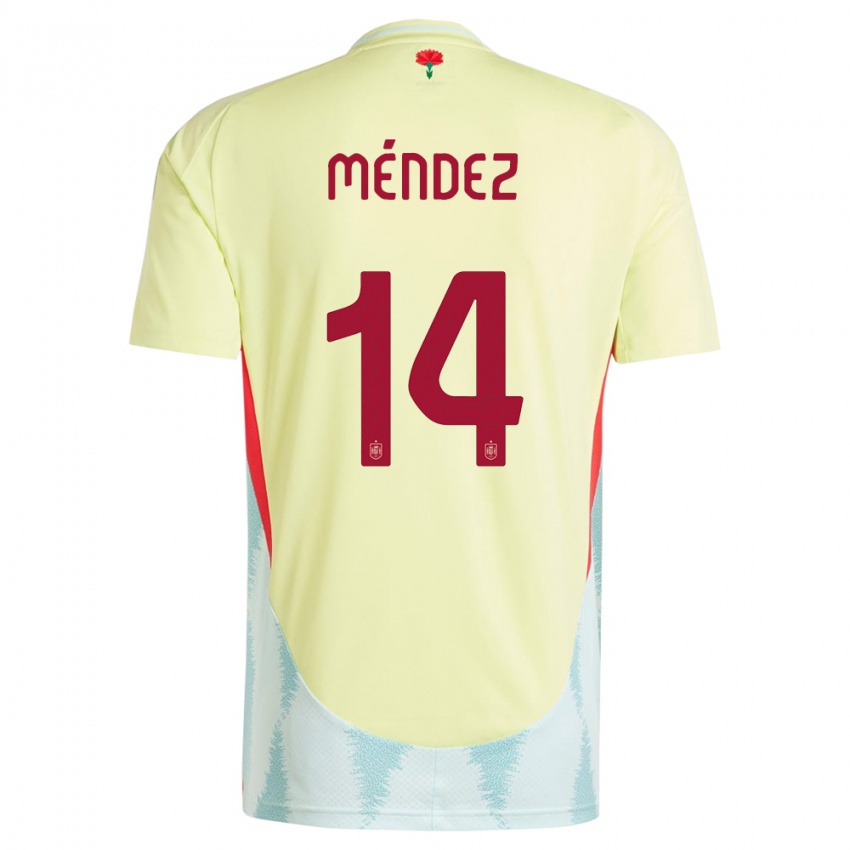 Kinder Spanien Maria Mendez #14 Gelb Auswärtstrikot Trikot 24-26 T-Shirt Schweiz