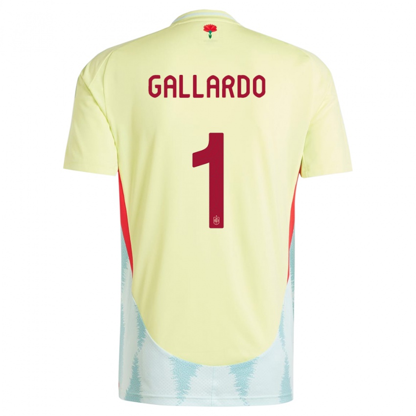 Kinder Spanien Dolores Gallardo #1 Gelb Auswärtstrikot Trikot 24-26 T-Shirt Schweiz