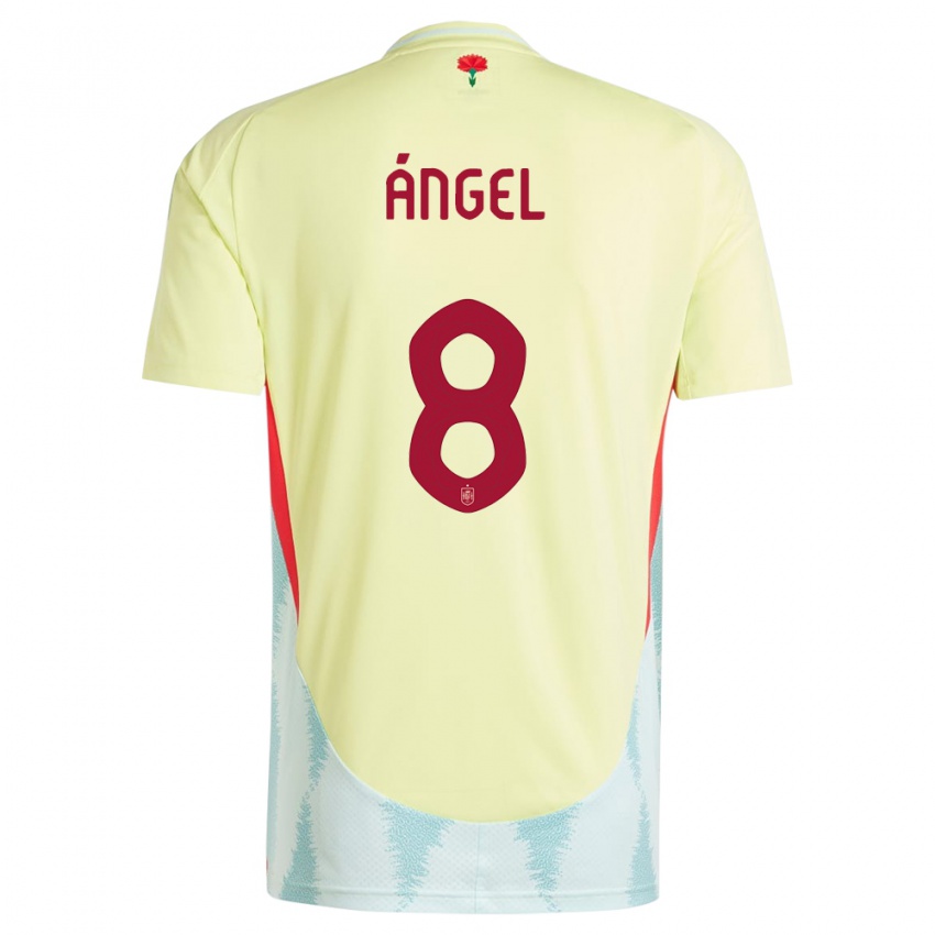 Enfant Maillot Espagne Manuel Angel #8 Jaune Tenues Extérieur 24-26 T-Shirt Suisse