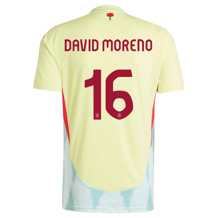 Kinder Spanien Antonio David Moreno #16 Gelb Auswärtstrikot Trikot 24-26 T-Shirt Schweiz