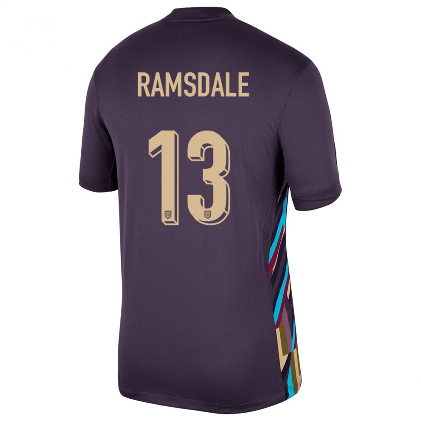 Enfant Maillot Angleterre Aaron Ramsdale #13 Raisins Noirs Tenues Extérieur 24-26 T-Shirt Suisse