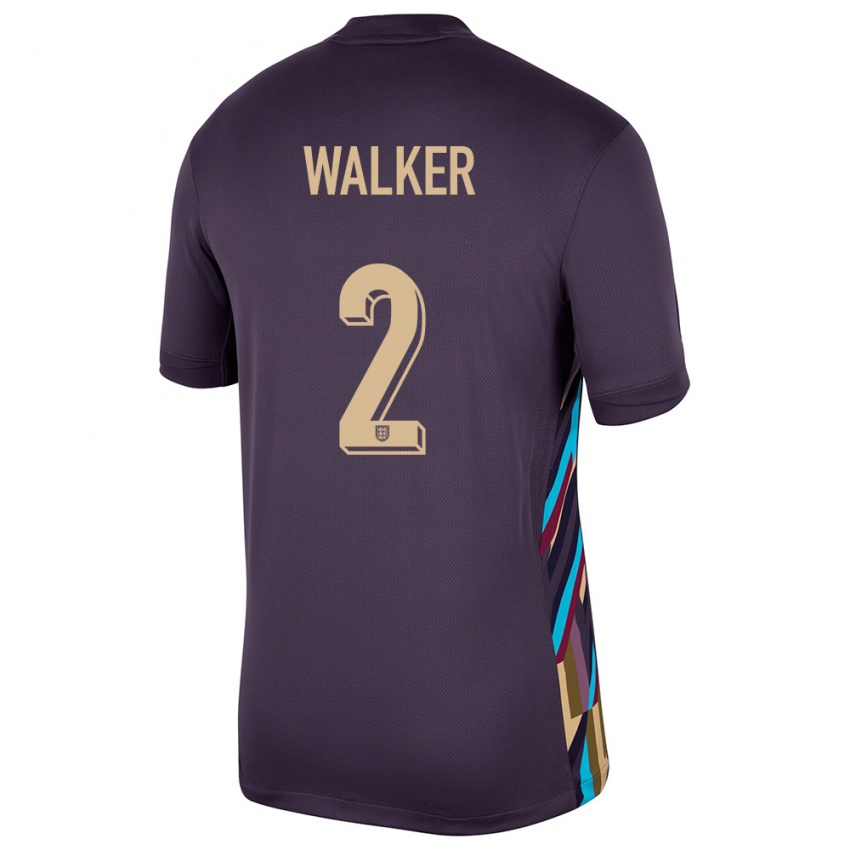 Enfant Maillot Angleterre Kyle Walker #2 Raisins Noirs Tenues Extérieur 24-26 T-Shirt Suisse