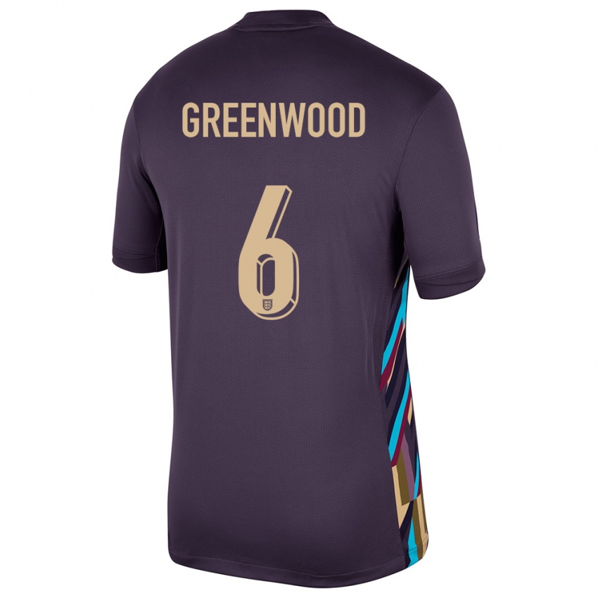 Enfant Maillot Angleterre Alex Greenwood #6 Raisins Noirs Tenues Extérieur 24-26 T-Shirt Suisse