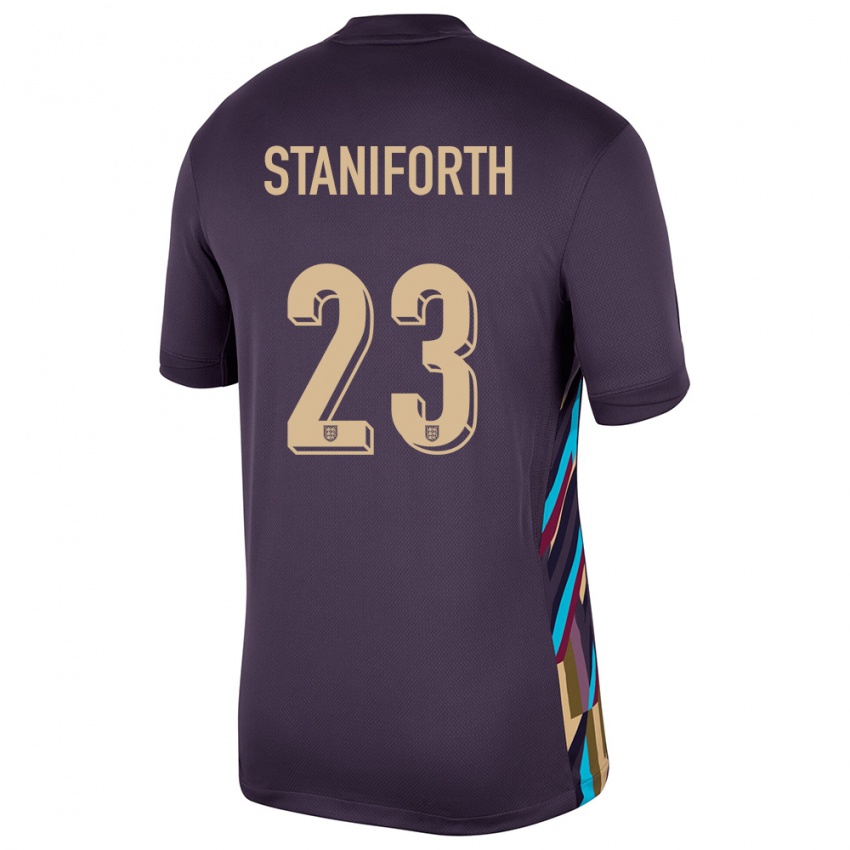 Enfant Maillot Angleterre Lucy Staniforth #23 Raisins Noirs Tenues Extérieur 24-26 T-Shirt Suisse