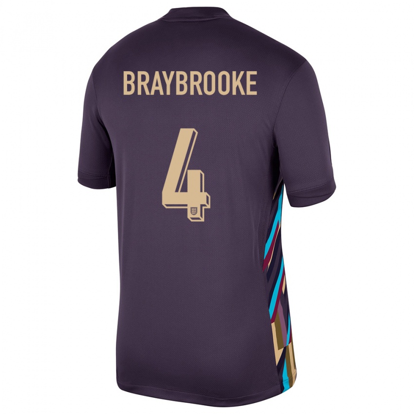 Enfant Maillot Angleterre Samuel Braybrooke #4 Raisins Noirs Tenues Extérieur 24-26 T-Shirt Suisse