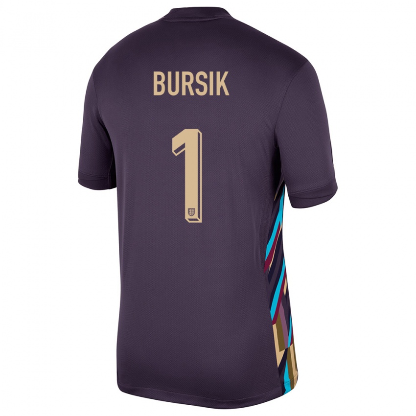 Kinder England Josef Bursik #1 Dunkle Rosine Auswärtstrikot Trikot 24-26 T-Shirt Schweiz