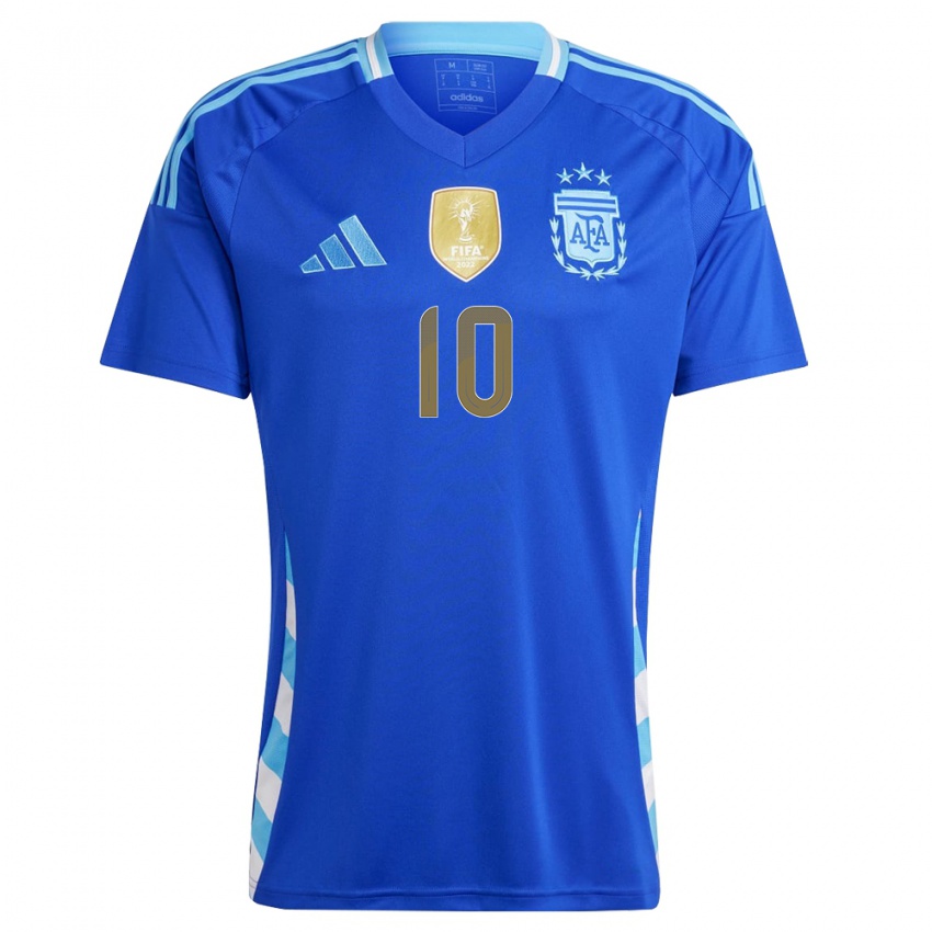 Kinder Argentinien Lionel Messi #10 Blau Auswärtstrikot Trikot 24-26 T-Shirt Schweiz