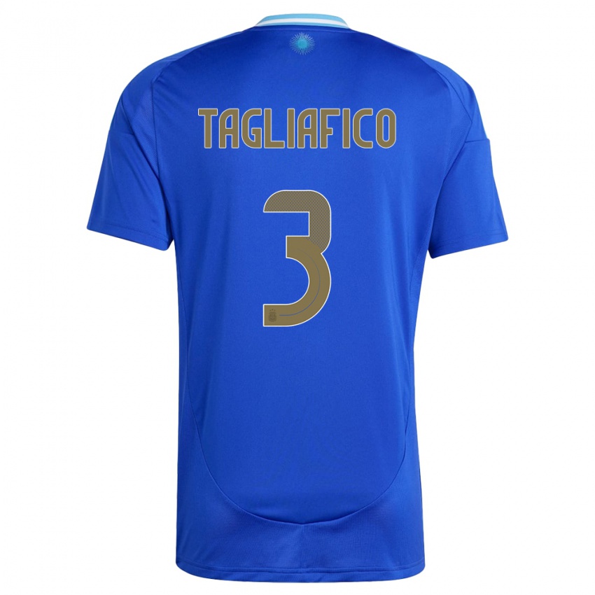 Kinder Argentinien Nicolas Tagliafico #3 Blau Auswärtstrikot Trikot 24-26 T-Shirt Schweiz