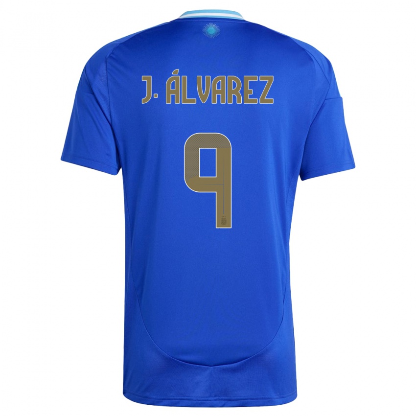 Kinder Argentinien Julian Alvarez #9 Blau Auswärtstrikot Trikot 24-26 T-Shirt Schweiz