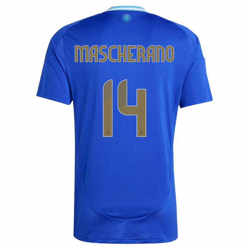 Kinder Argentinien Javier Mascherano #14 Blau Auswärtstrikot Trikot 24-26 T-Shirt Schweiz