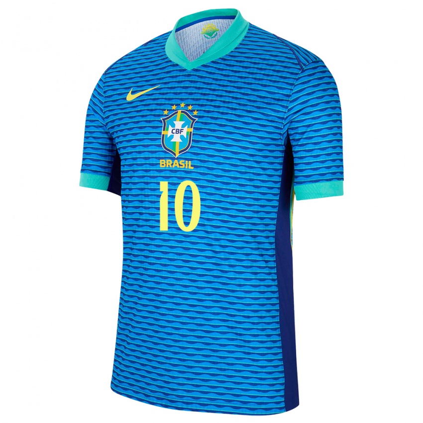 Enfant Maillot Brésil Neymar #10 Bleu Tenues Extérieur 24-26 T-Shirt Suisse