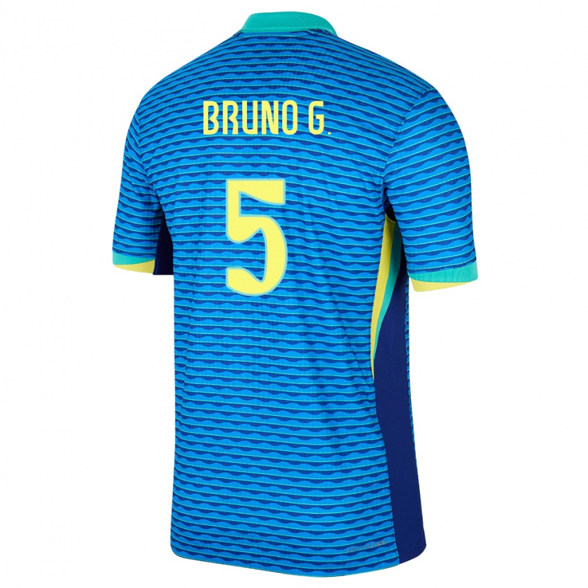 Kinder Brasilien Bruno Guimaraes #5 Blau Auswärtstrikot Trikot 24-26 T-Shirt Schweiz