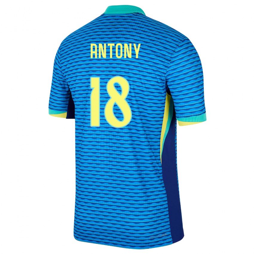 Kinder Brasilien Antony #18 Blau Auswärtstrikot Trikot 24-26 T-Shirt Schweiz