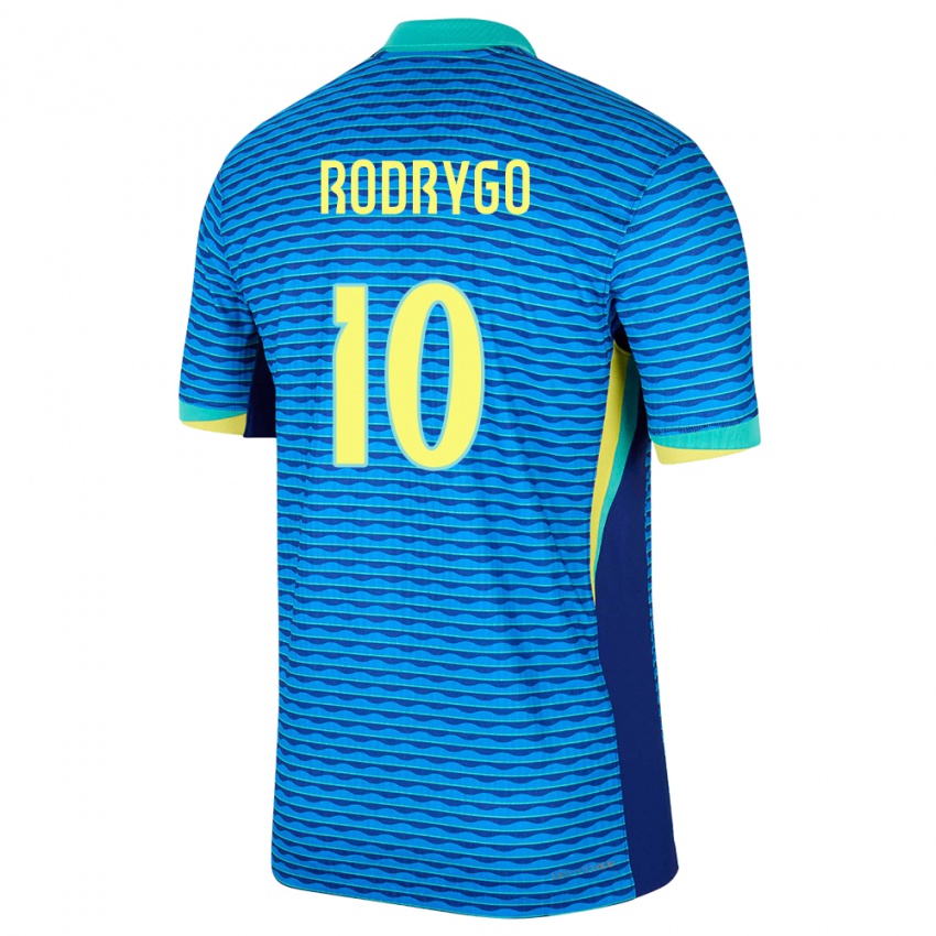 Kinder Brasilien Rodrygo #10 Blau Auswärtstrikot Trikot 24-26 T-Shirt Schweiz