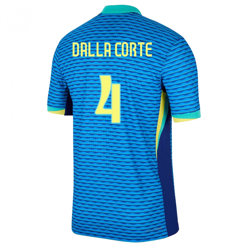 Enfant Maillot Brésil Joao Dalla Corte #4 Bleu Tenues Extérieur 24-26 T-Shirt Suisse