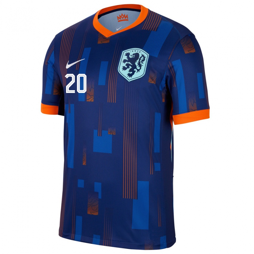 Kinder Niederlande Dominique Janssen #20 Blau Auswärtstrikot Trikot 24-26 T-Shirt Schweiz