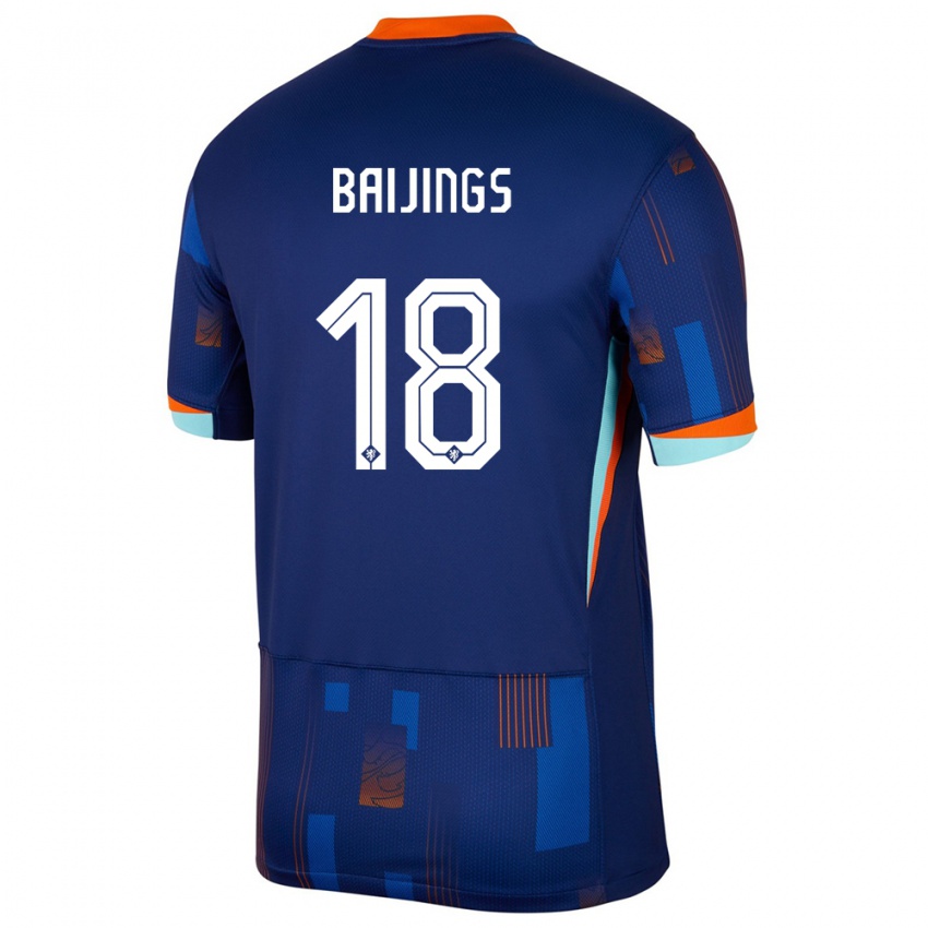 Enfant Maillot Pays-Bas Jill Baijings #18 Bleu Tenues Extérieur 24-26 T-Shirt Suisse