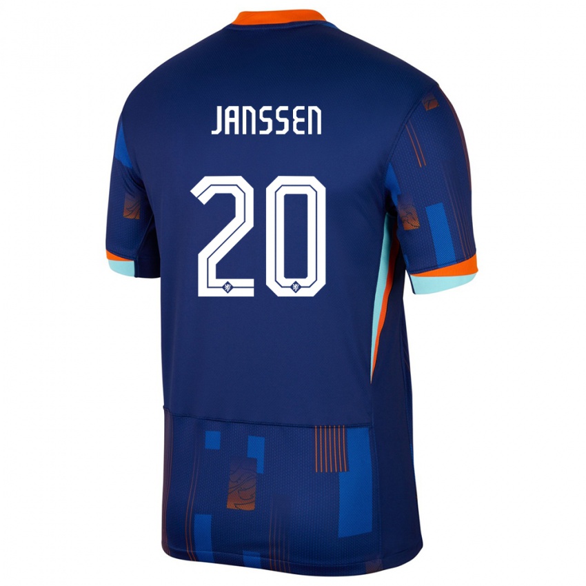 Kinder Niederlande Dominique Janssen #20 Blau Auswärtstrikot Trikot 24-26 T-Shirt Schweiz